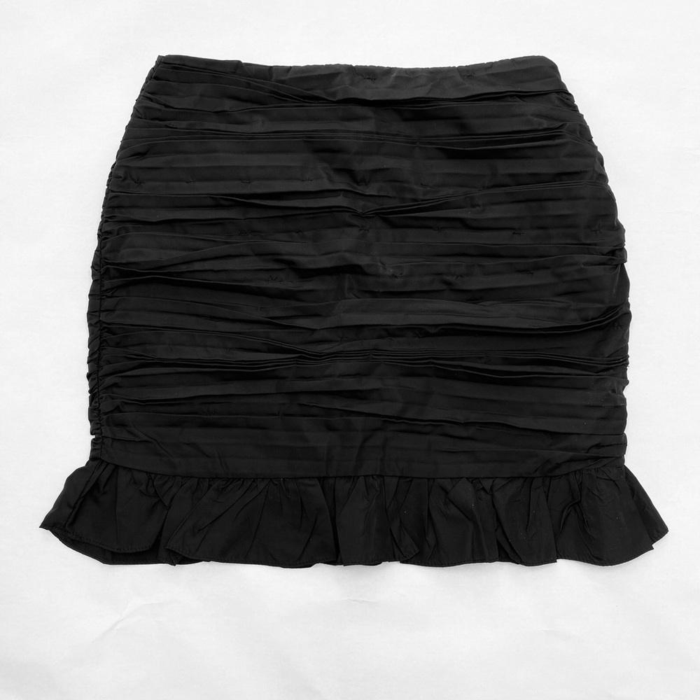 Ruched Ruffle Mini Skirt